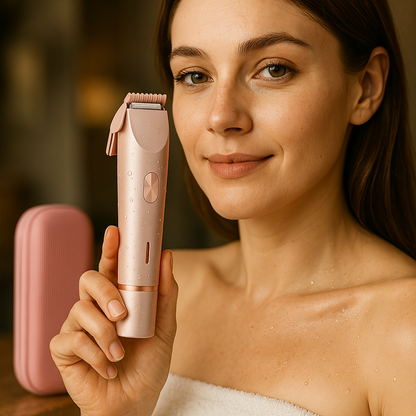 GlowAura™ Prestige – Der luxuriöse 2-in-1 Trimmer für seidig glatte Haut